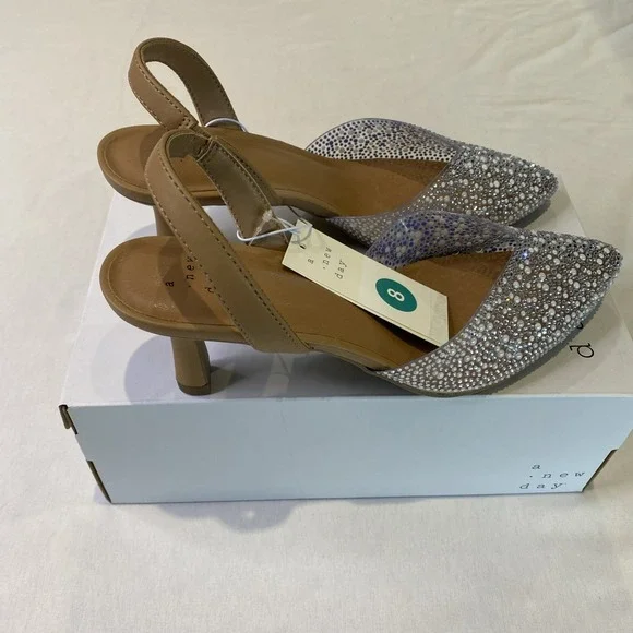 NEW A New Day Women's Isabel Embellished Slingback Heels - Size 8 - Picture 8 of 12